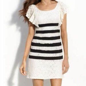 NWT BCBGMaxAzria Renata Striped Lace Dress Size 10